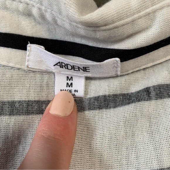 White and Black Stripped Long Sleeve Button up - Picture 5 of 7